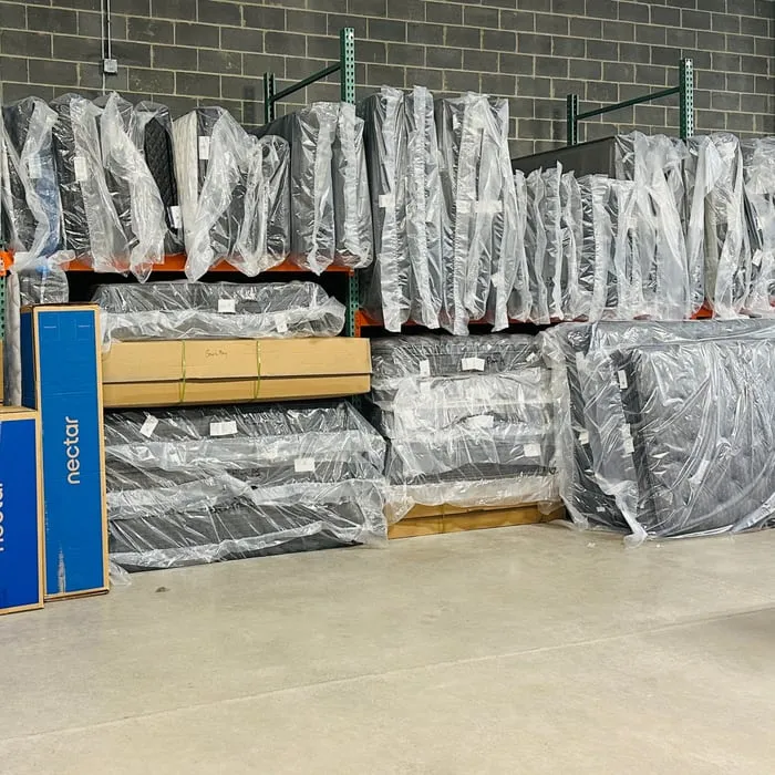 Mattress rows at BoxDrop Baltimore